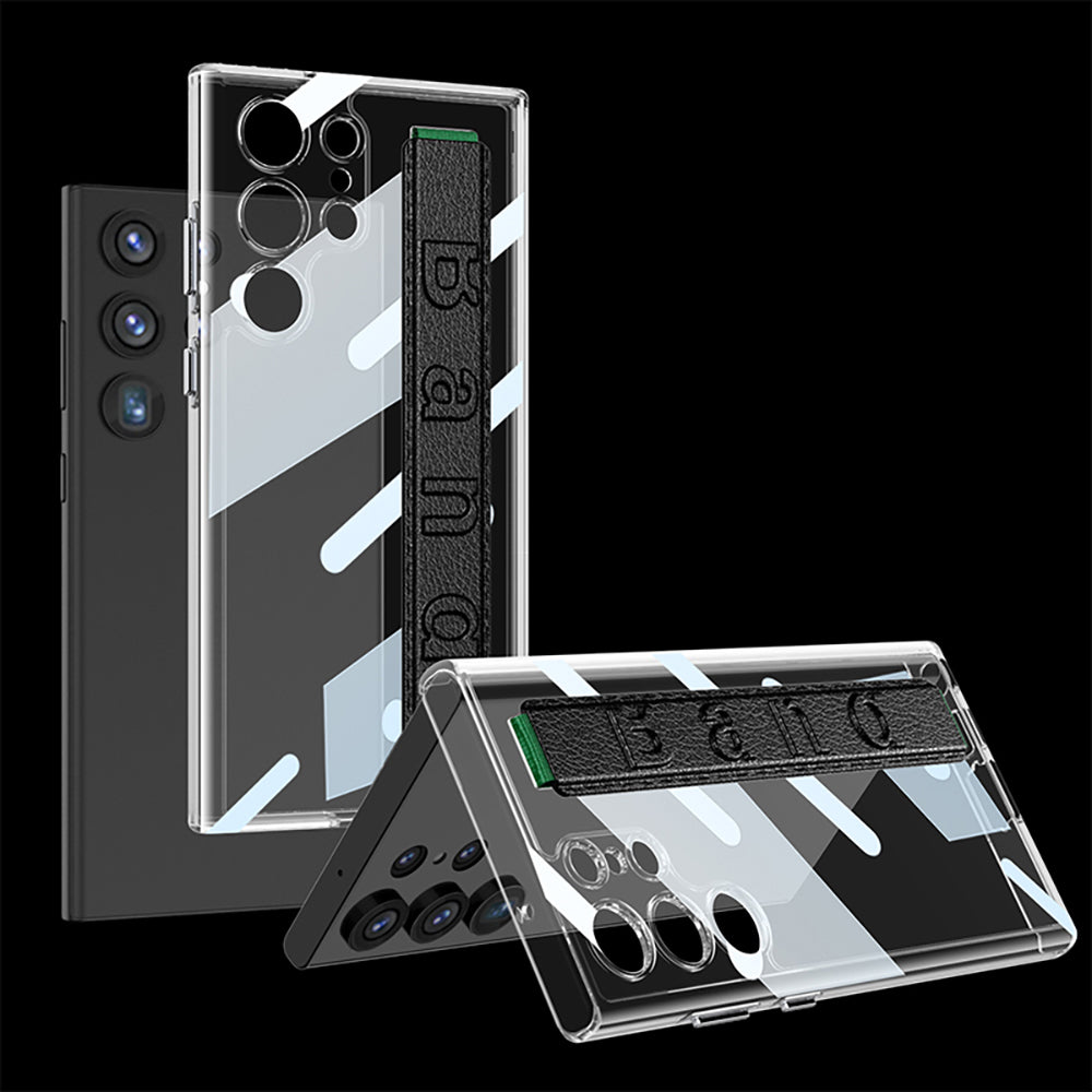 GKK pro Samsung Galaxy S23 Ultra 5G TPU pouzdro na telefon PC odolný proti nárazu a s elastickým páskem GKK pro Samsung Galaxy S23 Ultra 5G TPU pouzdro na telefon PC odolný proti nárazu a s elastickým páskem